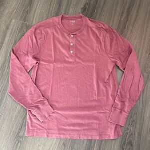 J. Crew Men’s Long-Sleeve Henley - Rose